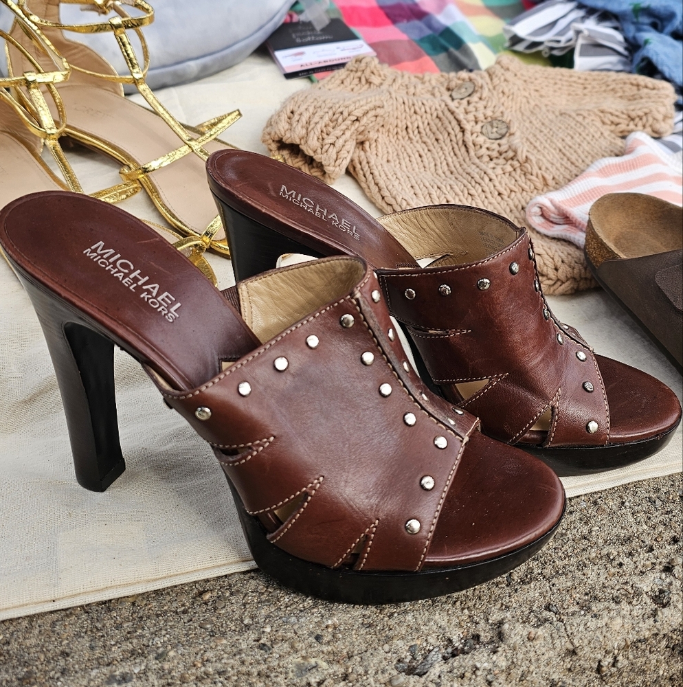 Michael Kors Cutout Studded Heels